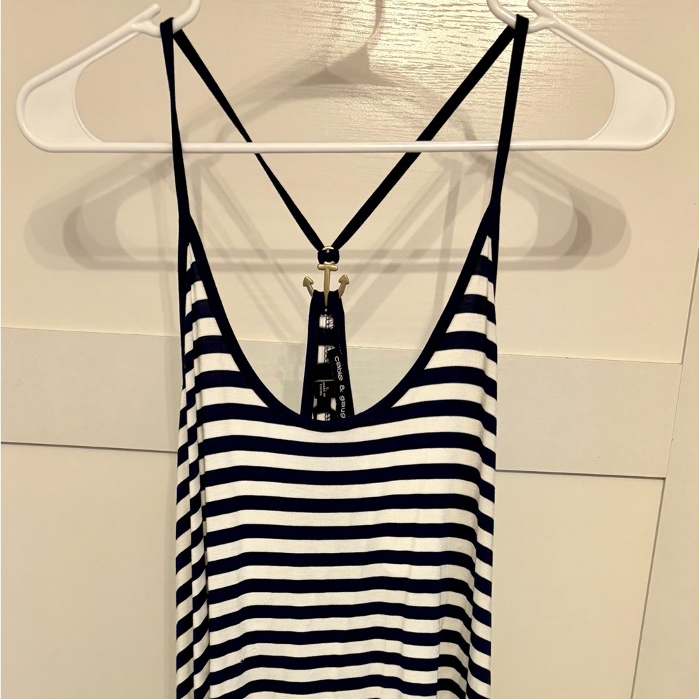 Cable & Gauge Navy and White Striped Tank